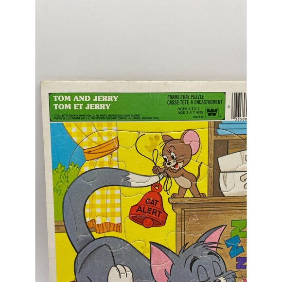 Vintage 1981 Whitman Hanna Barbera Tom and Jerry Frame Tray Puzzle- Retro Jigsaw - Picture 2 of 6
